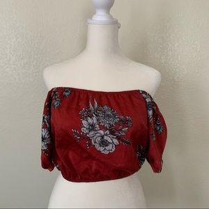 Burgundy off the shoulder top